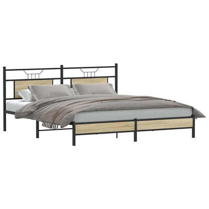vidaXL Bed Frame without Mattress Sonoma Oak 183x203 cm Engineered Wood