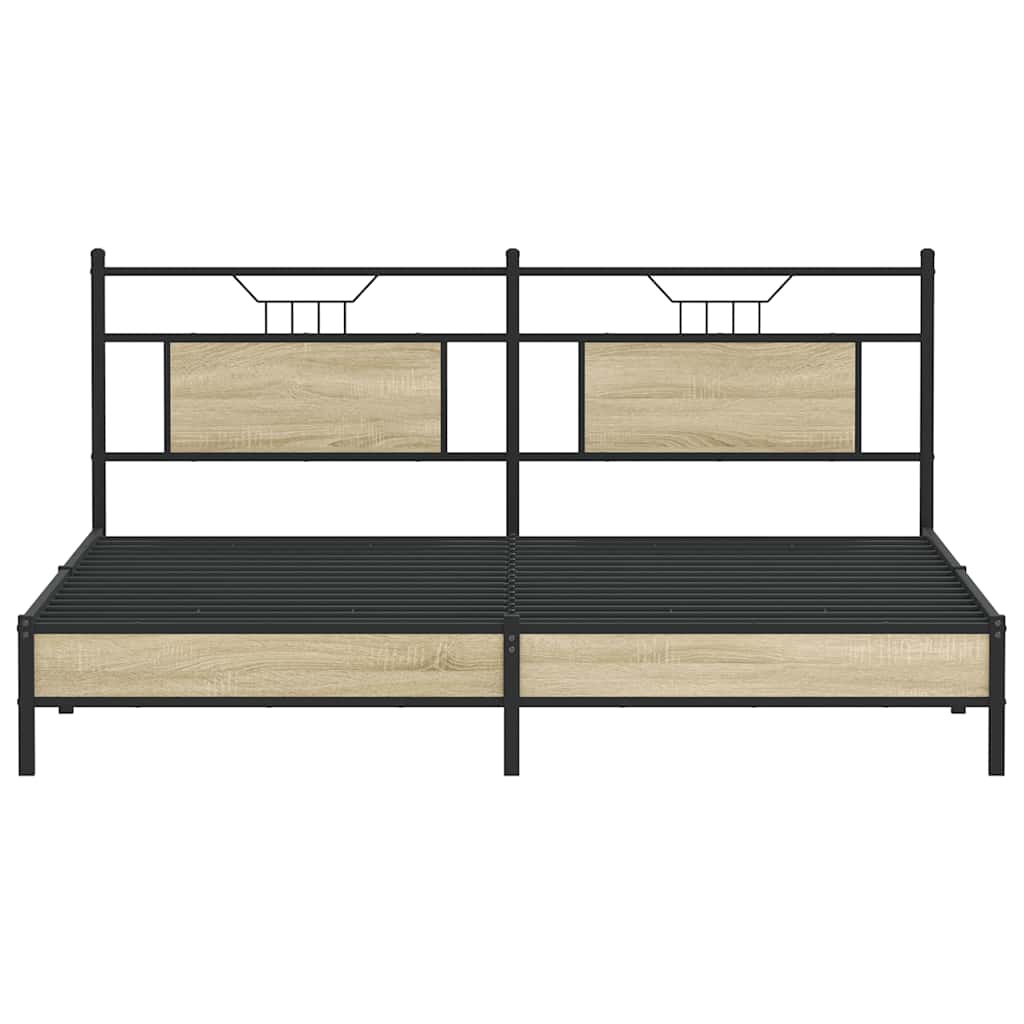 vidaXL Bed Frame without Mattress Sonoma Oak 183x203 cm Engineered Wood