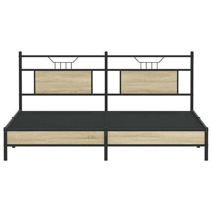 vidaXL Bed Frame without Mattress Sonoma Oak 183x203 cm Engineered Wood