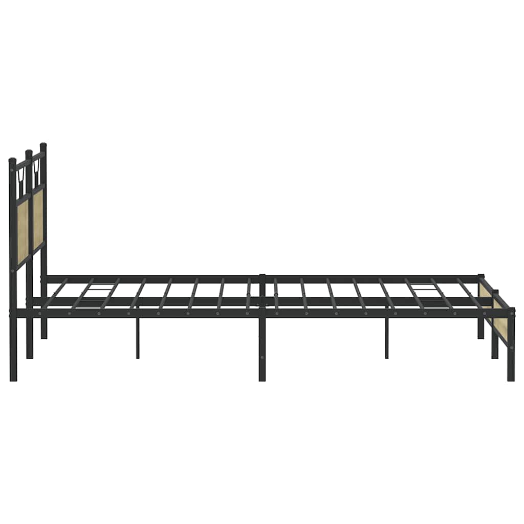 vidaXL Bed Frame without Mattress Sonoma Oak 183x203 cm Engineered Wood