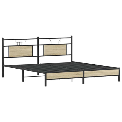 vidaXL Bed Frame without Mattress Sonoma Oak 183x213 cm Engineered Wood