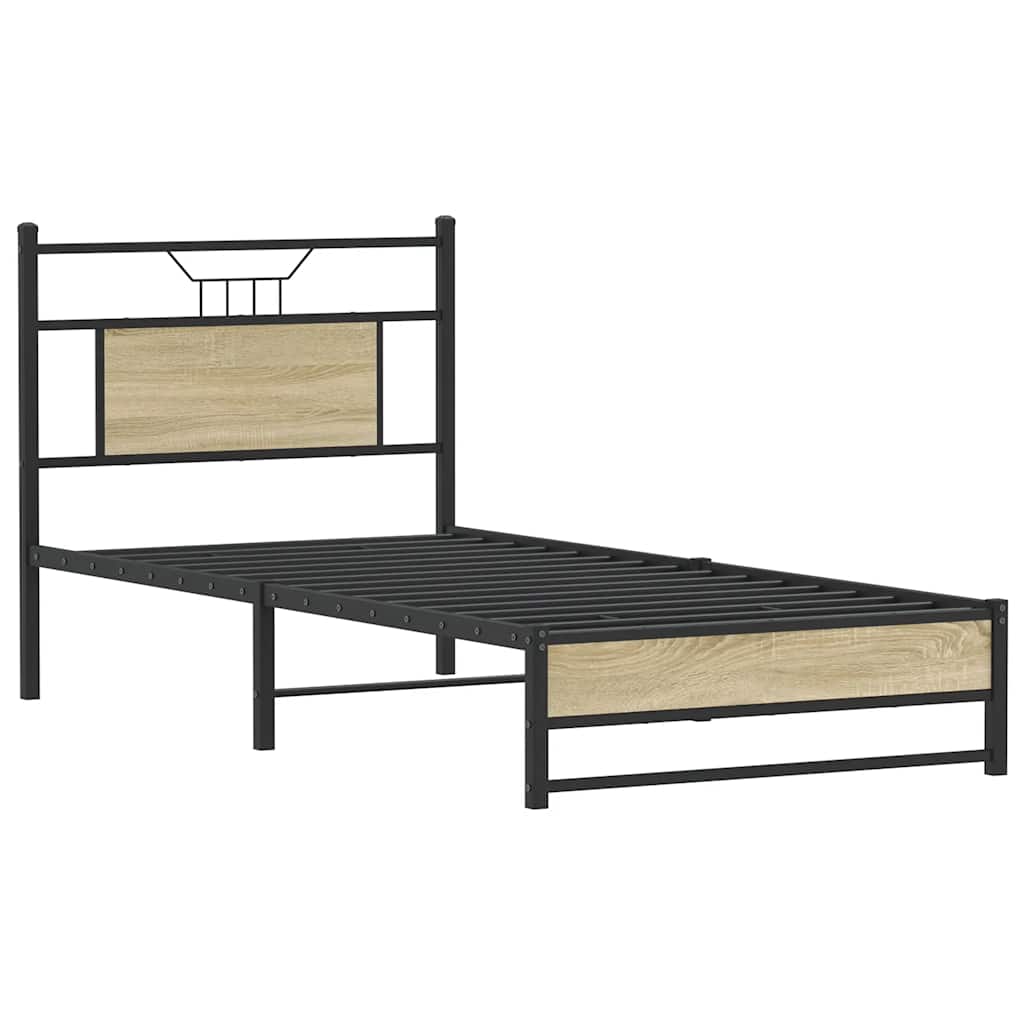 vidaXL Bed Frame without Mattress Sonoma Oak 80x200 cm Engineered Wood