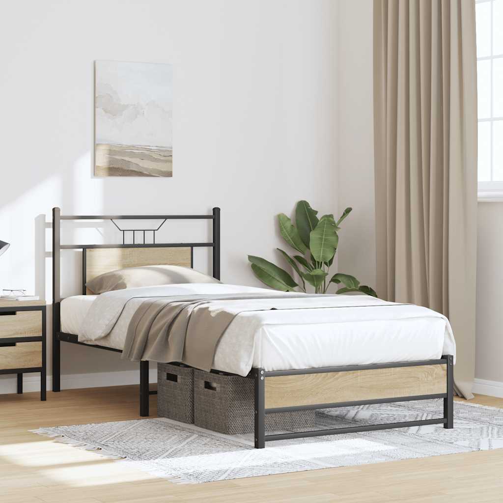 vidaXL Bed Frame without Mattress Sonoma Oak 80x200 cm Engineered Wood