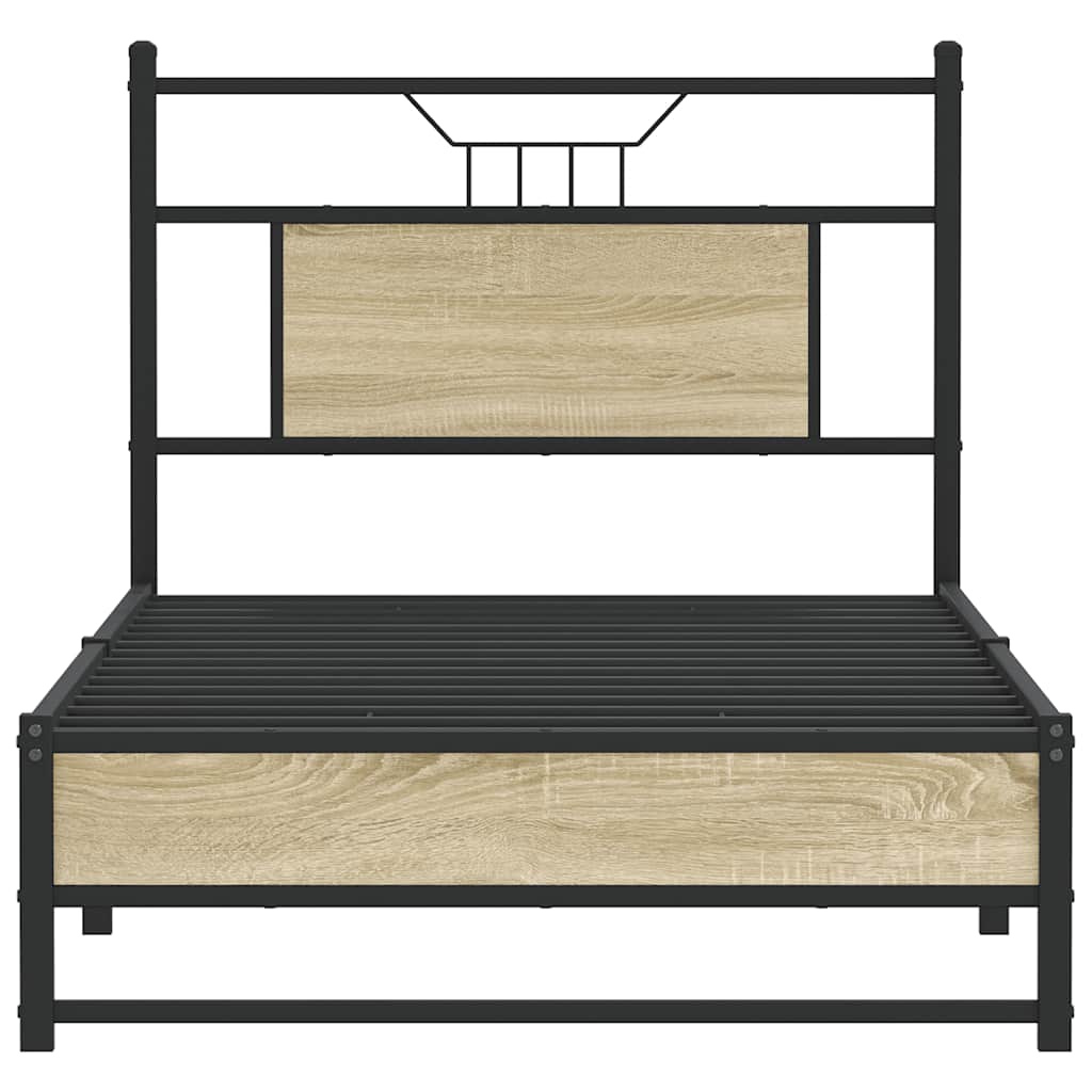 vidaXL Bed Frame without Mattress Sonoma Oak 90x190 cm Single Engineered Wood