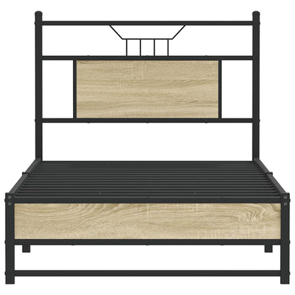 vidaXL Bed Frame without Mattress Sonoma Oak 90x190 cm Single Engineered Wood