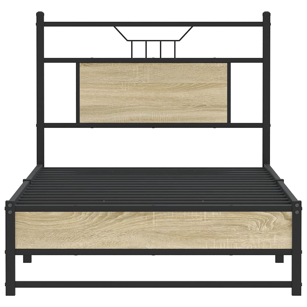 vidaXL Bed Frame without Mattress Sonoma Oak 90x200 cm Engineered Wood