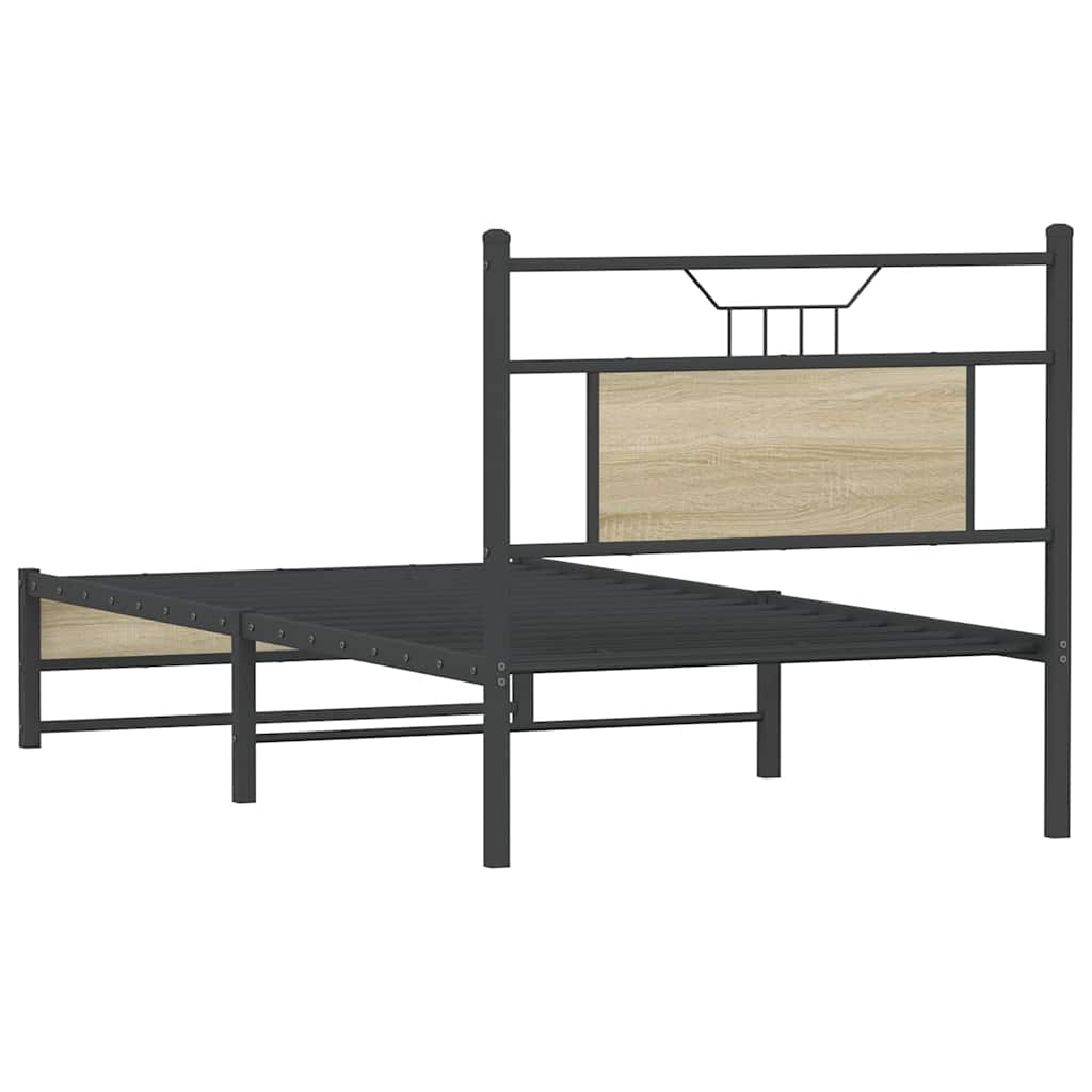 vidaXL Bed Frame without Mattress Sonoma Oak 90x200 cm Engineered Wood