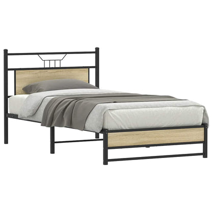 vidaXL Bed Frame without Mattress Sonoma Oak 100x190 cm Engineered Wood