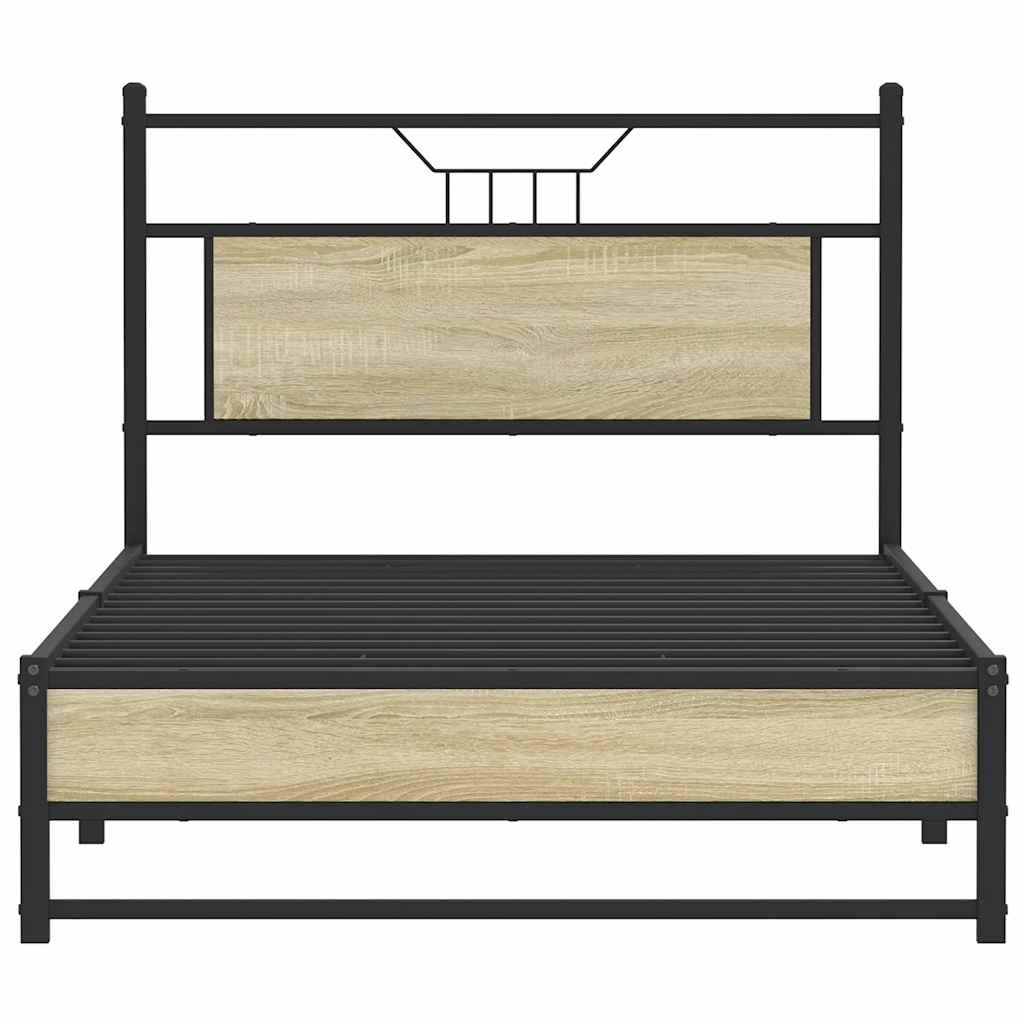 vidaXL Bed Frame without Mattress Sonoma Oak 100x190 cm Engineered Wood
