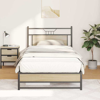 vidaXL Bed Frame without Mattress Sonoma Oak 100x200 cm Engineered Wood
