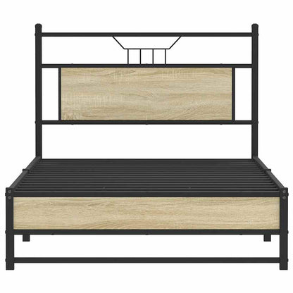 vidaXL Bed Frame without Mattress Sonoma Oak 100x200 cm Engineered Wood