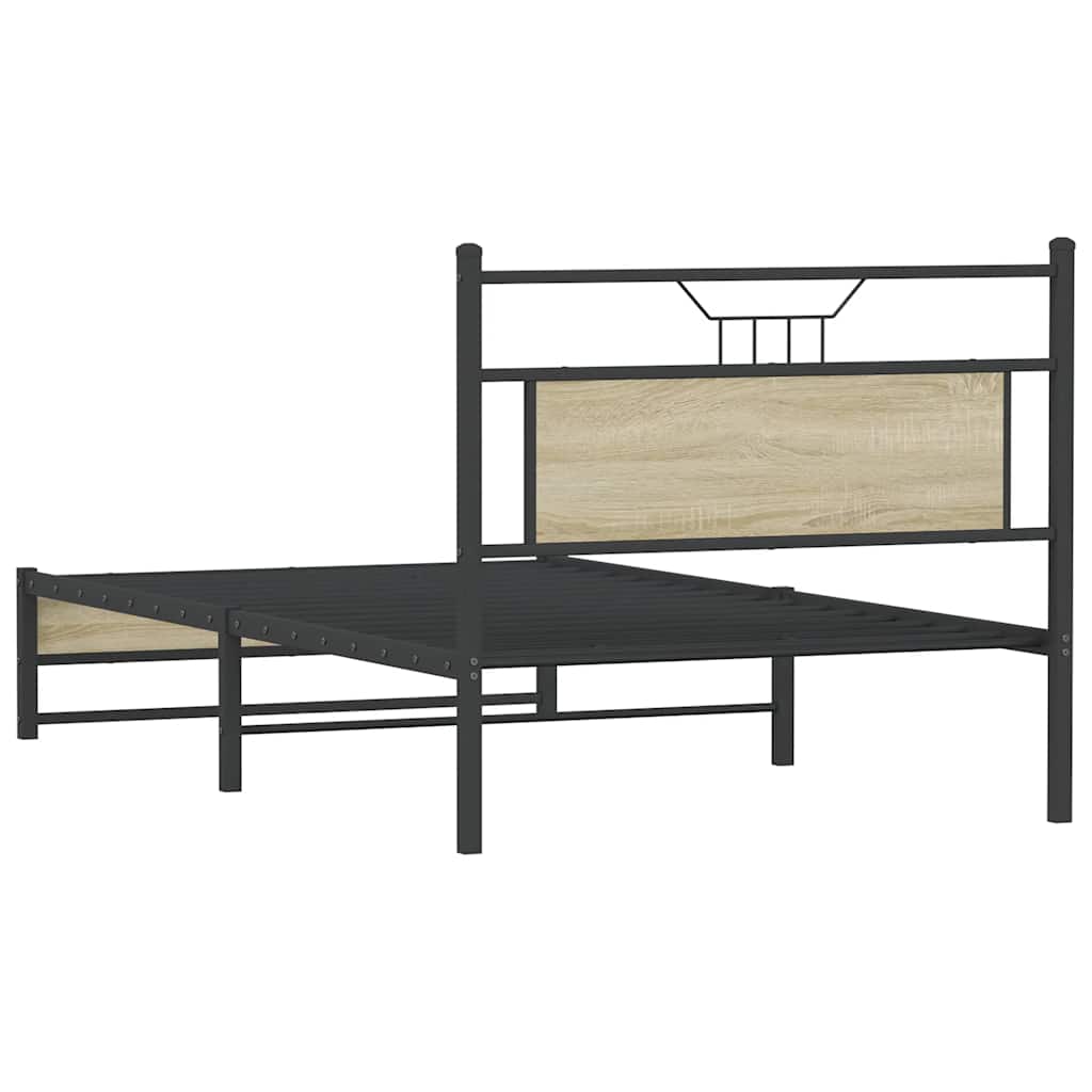 vidaXL Bed Frame without Mattress Sonoma Oak 100x200 cm Engineered Wood