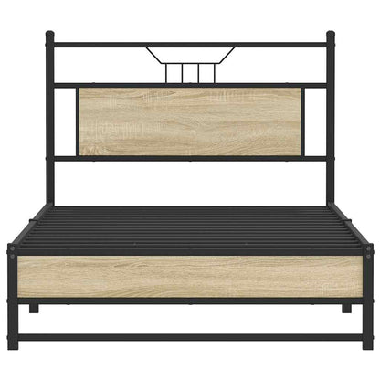 vidaXL Bed Frame without Mattress Sonoma Oak 107x203 cm Engineered Wood