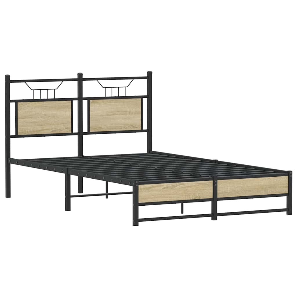 vidaXL Bed Frame without Mattress Sonoma Oak 120x190 cm Small Double Engineered Wood