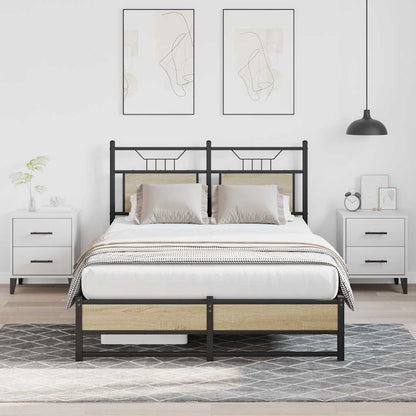 vidaXL Bed Frame without Mattress Sonoma Oak 120x190 cm Small Double Engineered Wood