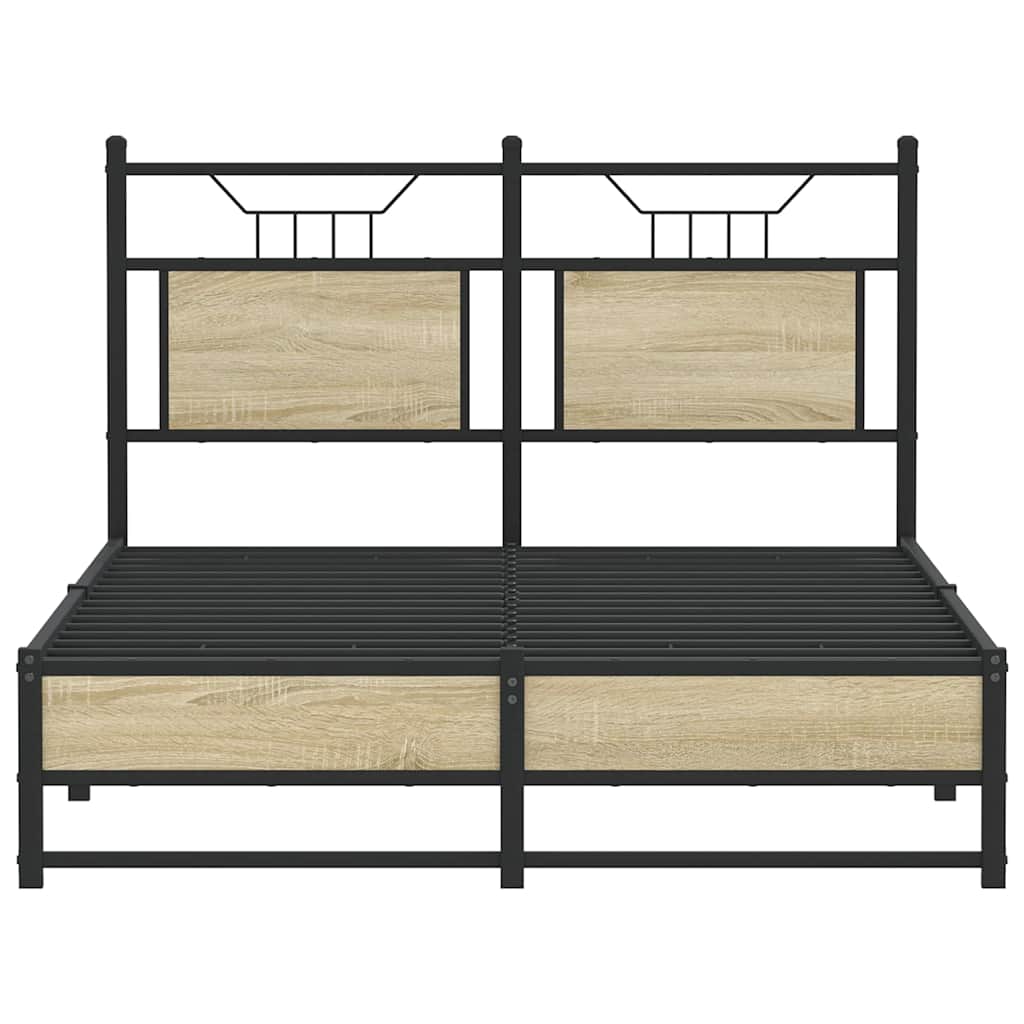 vidaXL Bed Frame without Mattress Sonoma Oak 120x190 cm Small Double Engineered Wood
