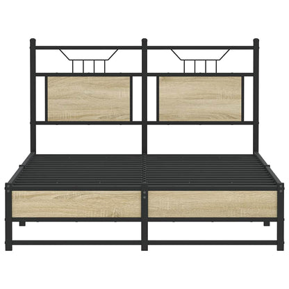 vidaXL Bed Frame without Mattress Sonoma Oak 120x190 cm Small Double Engineered Wood