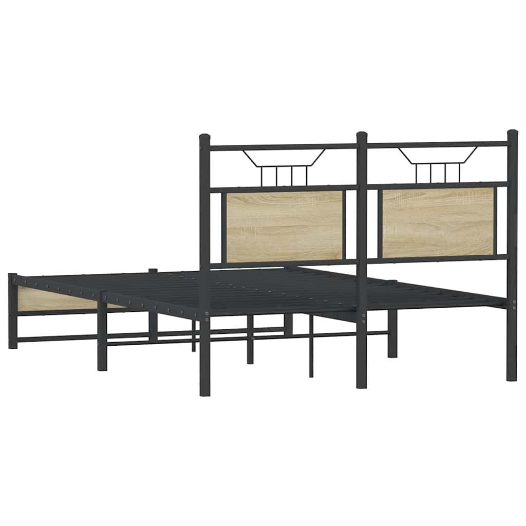 vidaXL Bed Frame without Mattress Sonoma Oak 120x200 cm Engineered Wood