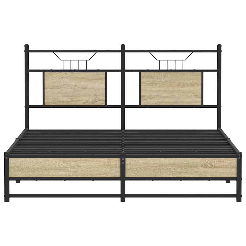 vidaXL Bed Frame without Mattress Sonoma Oak 140x190 cm Engineered Wood