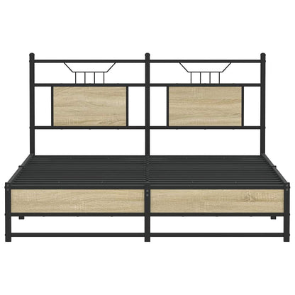 vidaXL Bed Frame without Mattress Sonoma Oak 140x190 cm Engineered Wood