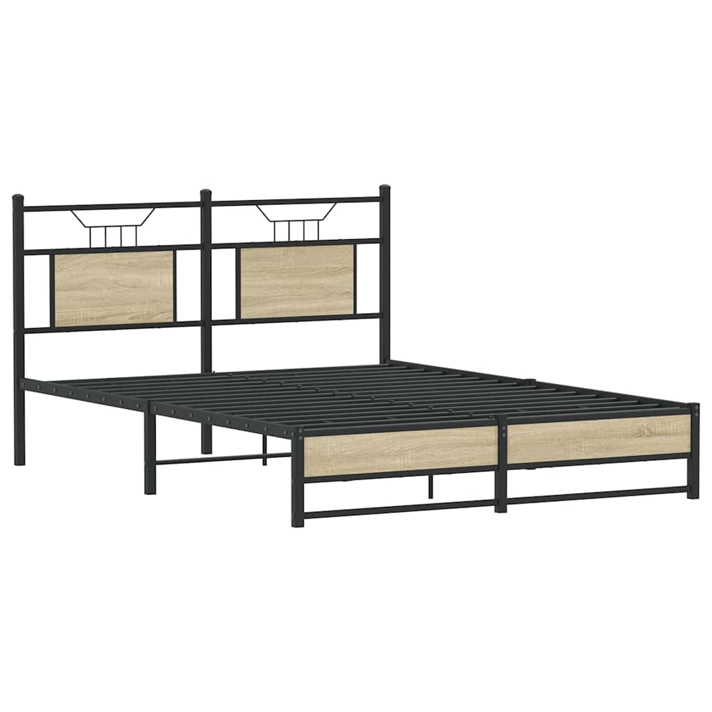 vidaXL Bed Frame without Mattress Sonoma Oak 140x200 cm Engineered Wood