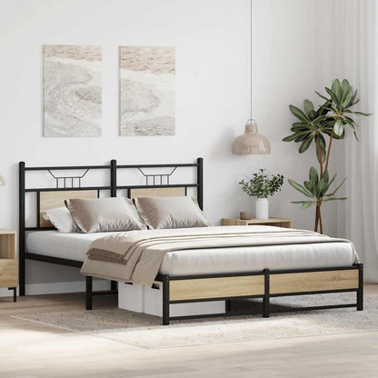vidaXL Bed Frame without Mattress Sonoma Oak 140x200 cm Engineered Wood