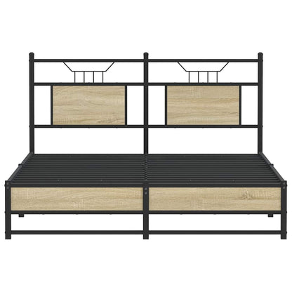 vidaXL Bed Frame without Mattress Sonoma Oak 140x200 cm Engineered Wood
