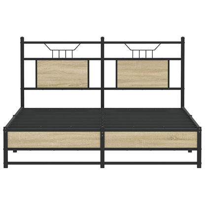vidaXL Bed Frame without Mattress Sonoma Oak 150x200 cm King Size Engineered Wood