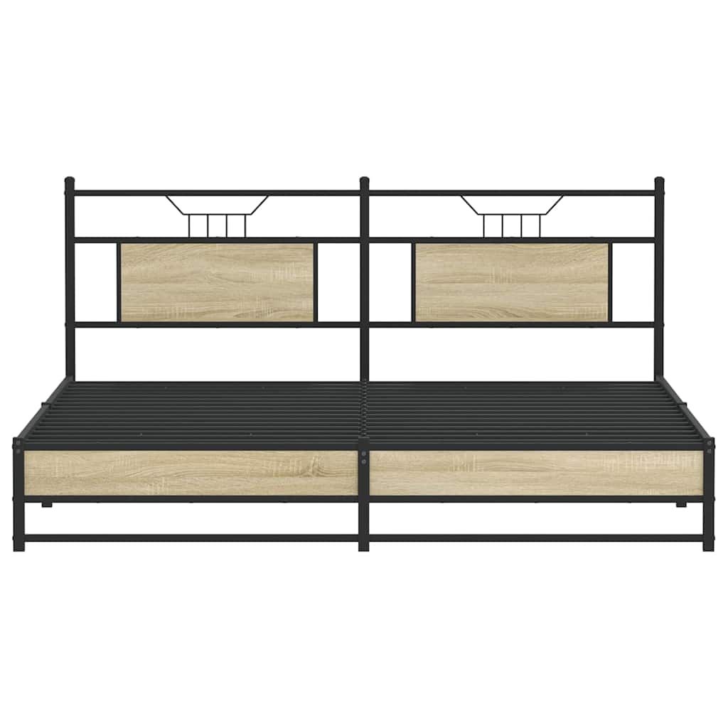 vidaXL Bed Frame without Mattress Sonoma Oak 160x200 cm Engineered Wood