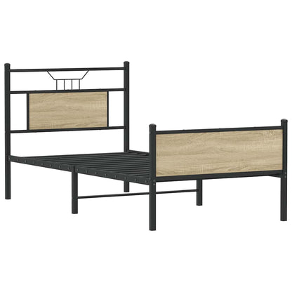 vidaXL Bed Frame without Mattress Sonoma Oak 90x190 cm Single Engineered Wood