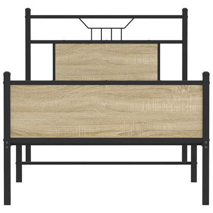vidaXL Bed Frame without Mattress Sonoma Oak 90x190 cm Single Engineered Wood