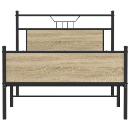 vidaXL Bed Frame without Mattress Sonoma Oak 100x190 cm Engineered Wood