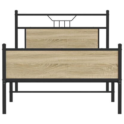 vidaXL Bed Frame without Mattress Sonoma Oak 107x203 cm Engineered Wood