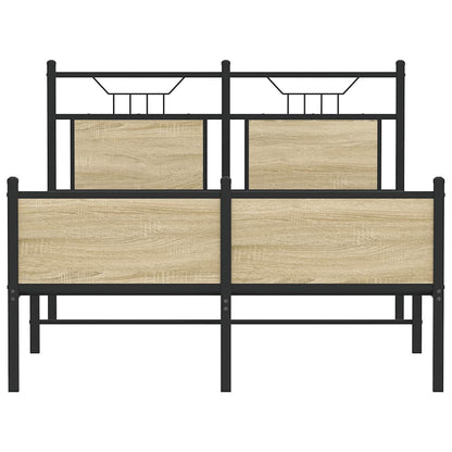 vidaXL Bed Frame without Mattress Sonoma Oak 120x190 cm Small Double Engineered Wood