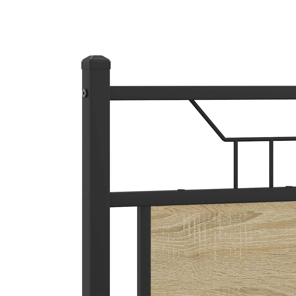 vidaXL Bed Frame without Mattress Sonoma Oak 120x190 cm Small Double Engineered Wood