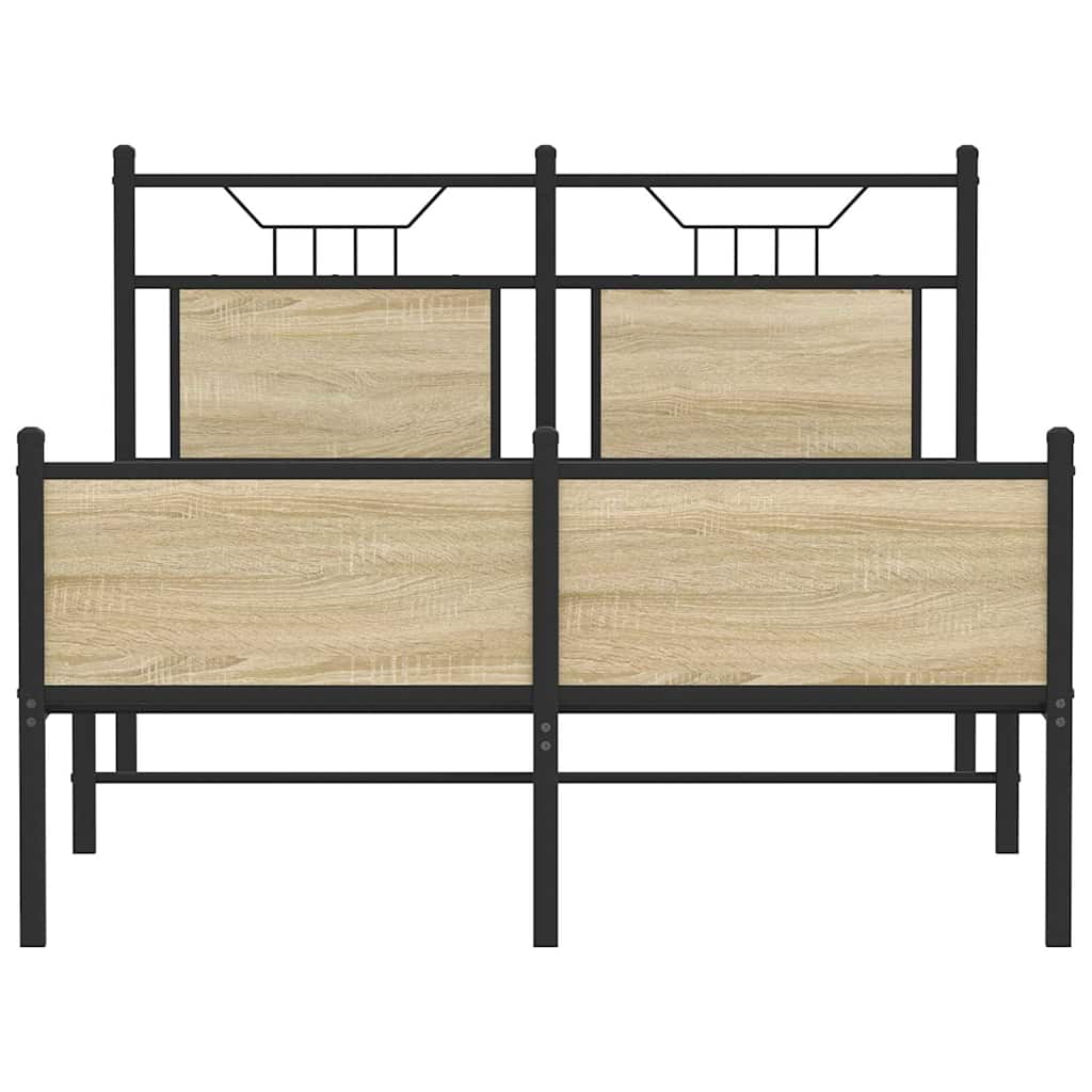 vidaXL Bed Frame without Mattress Sonoma Oak 120x200 cm Engineered Wood