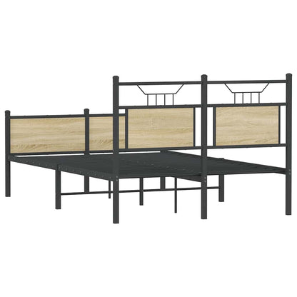 vidaXL Bed Frame without Mattress Sonoma Oak 120x200 cm Engineered Wood