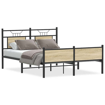 vidaXL Bed Frame without Mattress Sonoma Oak 140x190 cm Engineered Wood