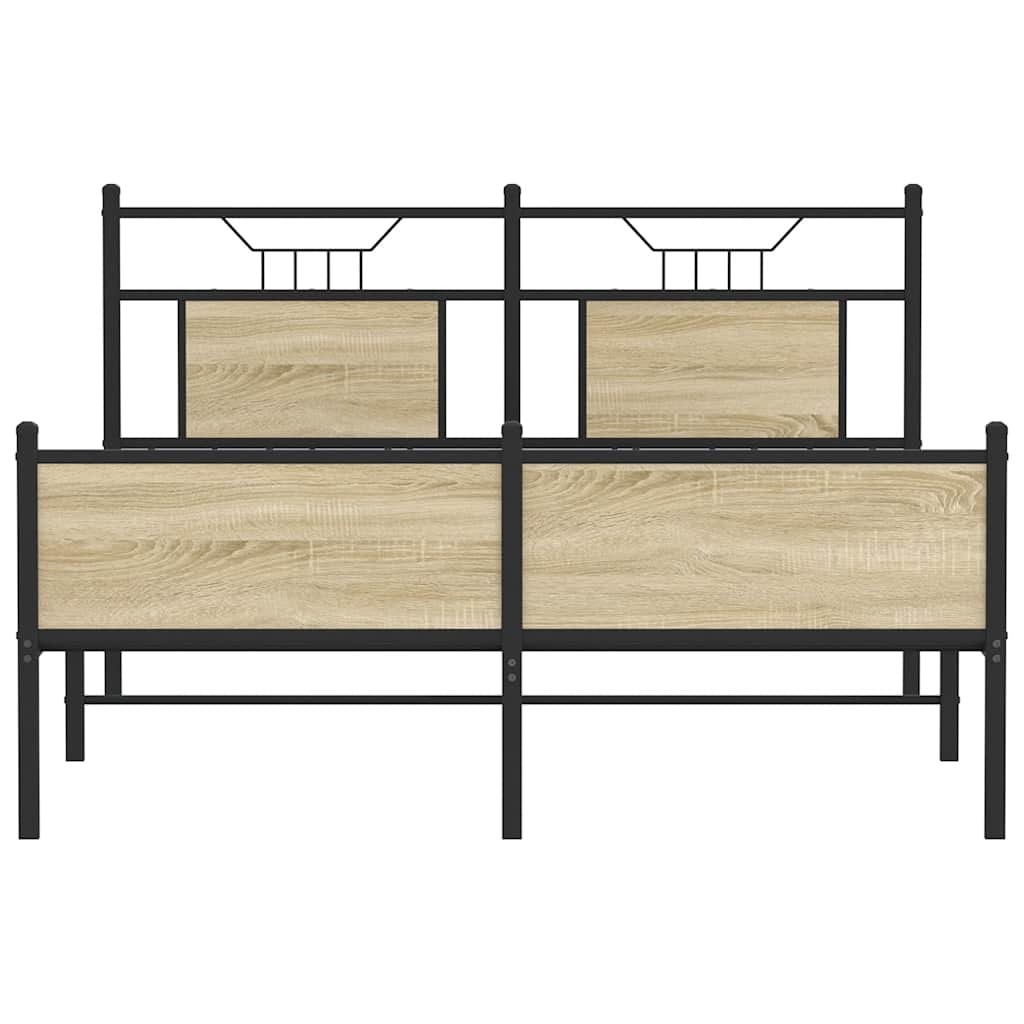 vidaXL Bed Frame without Mattress Sonoma Oak 140x190 cm Engineered Wood
