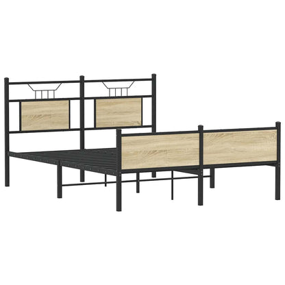 vidaXL Bed Frame without Mattress Sonoma Oak 140x200 cm Engineered Wood