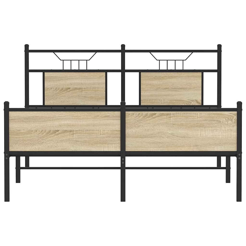 vidaXL Bed Frame without Mattress Sonoma Oak 140x200 cm Engineered Wood
