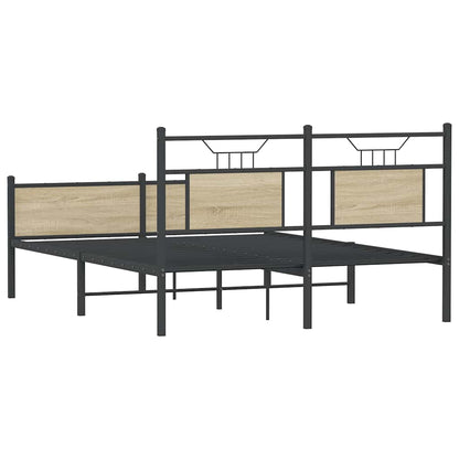vidaXL Bed Frame without Mattress Sonoma Oak 140x200 cm Engineered Wood