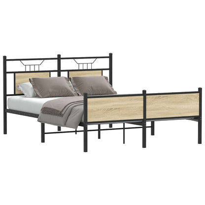 vidaXL Bed Frame without Mattress Sonoma Oak 140x200 cm Engineered Wood