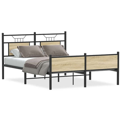 vidaXL Bed Frame without Mattress Sonoma Oak 150x200 cm King Size Engineered Wood