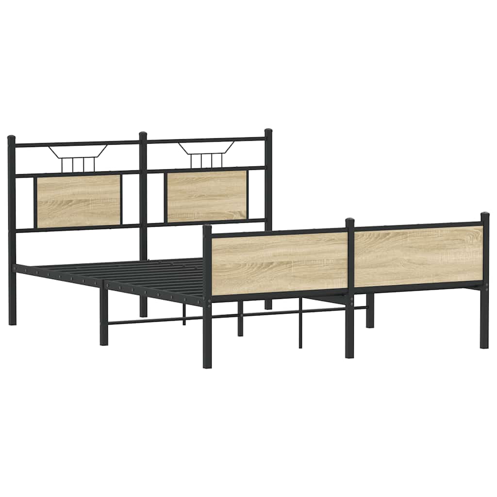 vidaXL Bed Frame without Mattress Sonoma Oak 150x200 cm King Size Engineered Wood