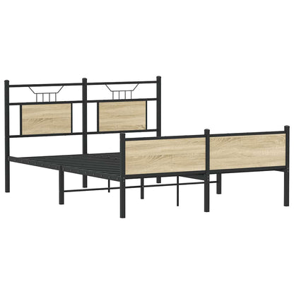 vidaXL Bed Frame without Mattress Sonoma Oak 150x200 cm King Size Engineered Wood