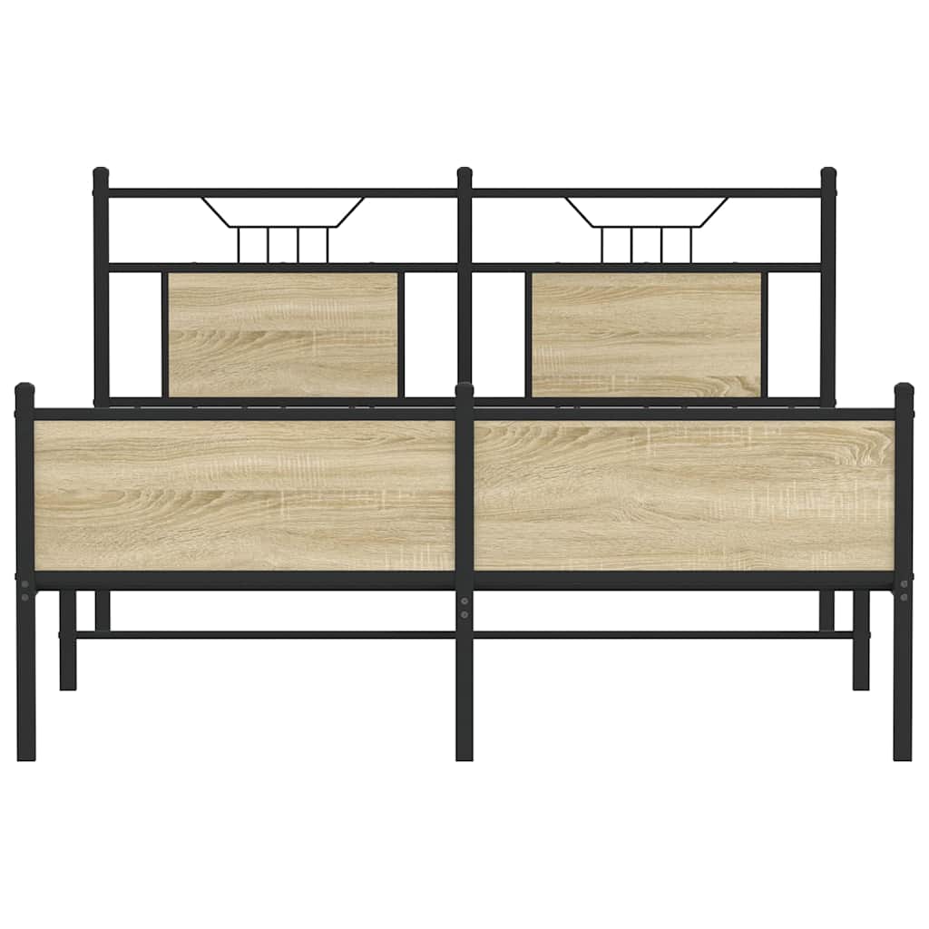vidaXL Bed Frame without Mattress Sonoma Oak 150x200 cm King Size Engineered Wood