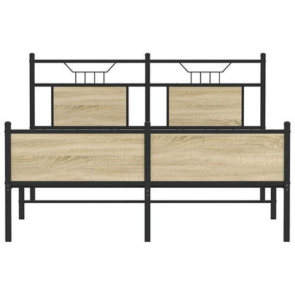vidaXL Bed Frame without Mattress Sonoma Oak 150x200 cm King Size Engineered Wood