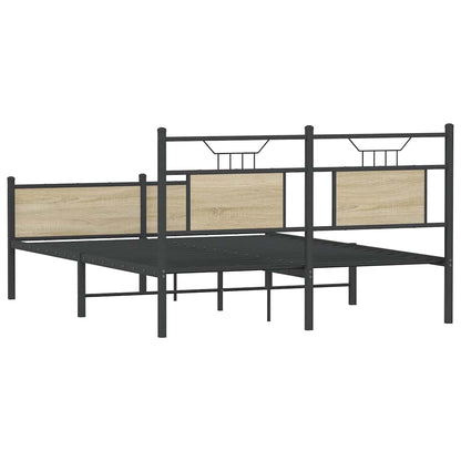vidaXL Bed Frame without Mattress Sonoma Oak 150x200 cm King Size Engineered Wood