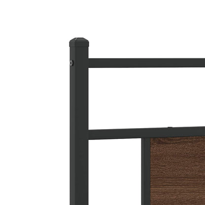 vidaXL Bed Frame without Mattress Brown Oak 75x190 cm Small Single Engineered Wood